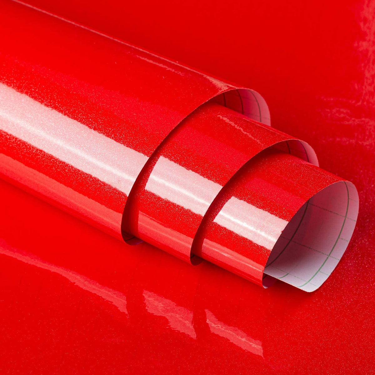 Self Adhesive Peel & Stick Solid Red Glossy Wallpaper