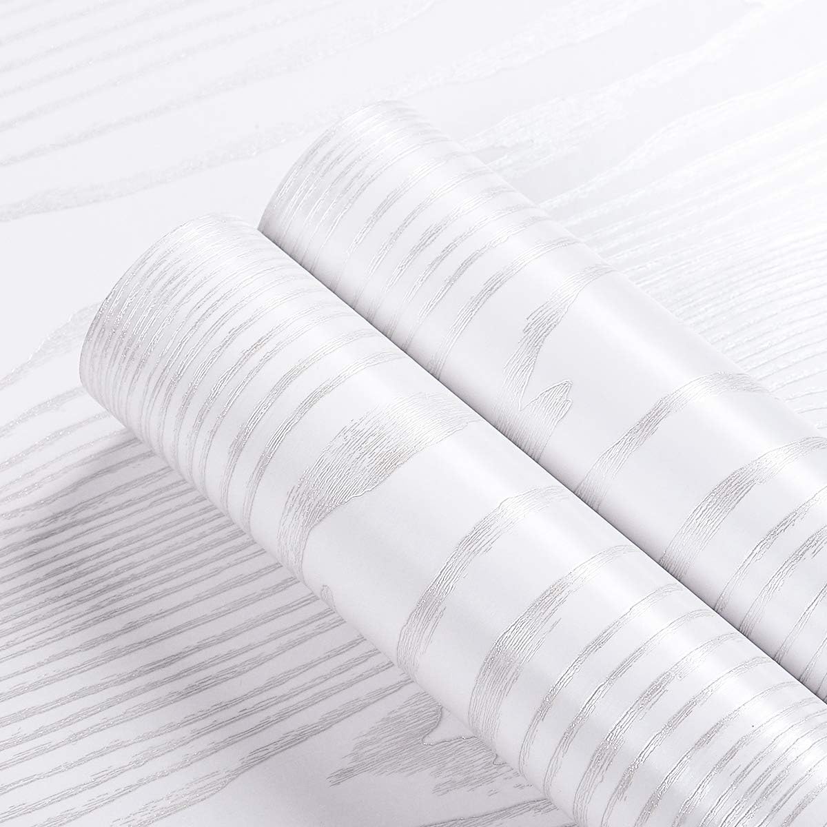 White Wooden Textured Removable Wallpaper Peel & Stick GREEWELT®