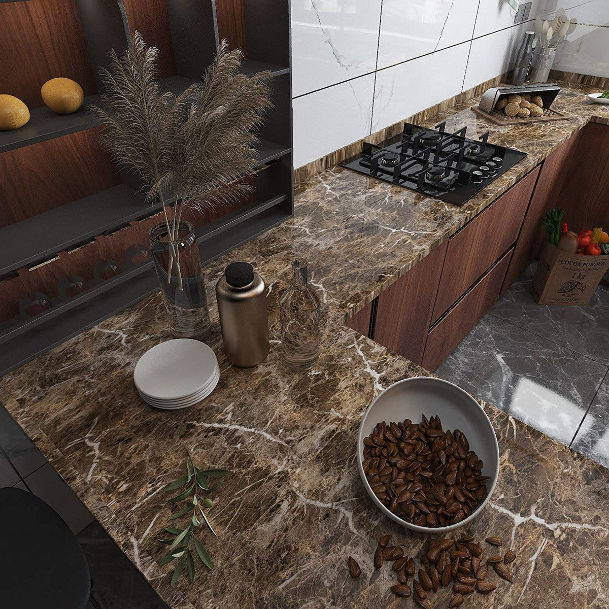 Brown Marble Wallpaper – Luxury Stone Finish