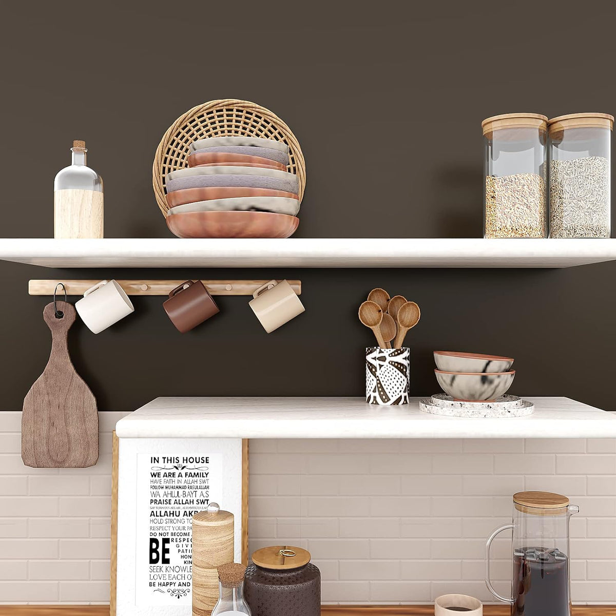 Dark Brown Vinyl Wallpaper – Durable Wall Covering