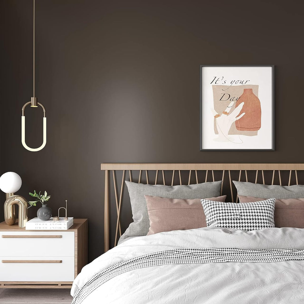 Dark Brown Vinyl Wallpaper – Durable Wall Covering