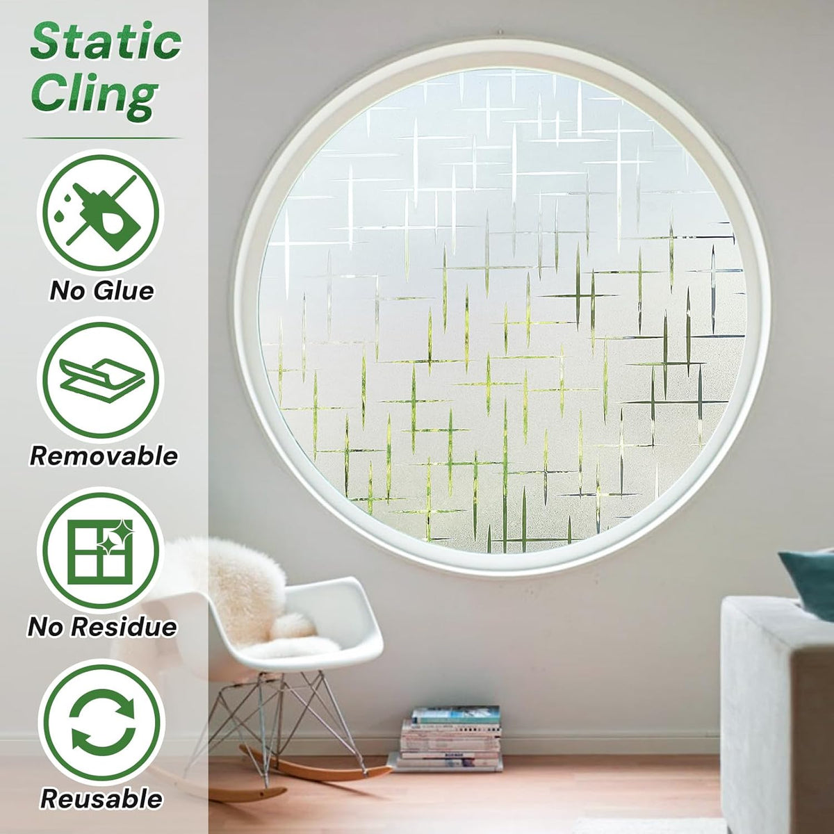 Cross Pattern Window Film – Modern Glass Privacy